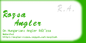 rozsa angler business card